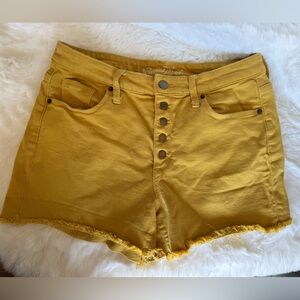 Universal Thread High Rise Midi Mustard Yellow Cutoff Shorts 10/30